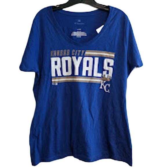 Large Fanatics Blue Short Sleeve Kansas City Royals MLB Baseball - Picture 1 of 5